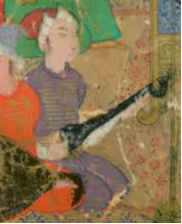 Historical depiction of a kopuz