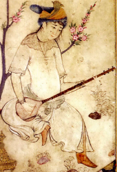 Historical depiction of a tanbur