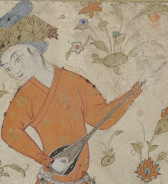 Historical depiction of a tanbura