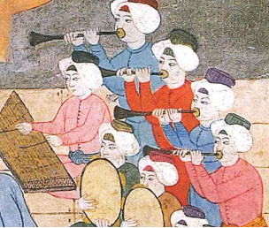 Historical depiction of a zurna